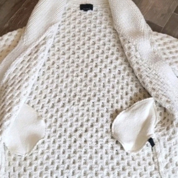 S-L Rare Kim Haller Heavy Knit Merino Wool Blend Open Front Cardigan MSRP $600 - Picture 13 of 16